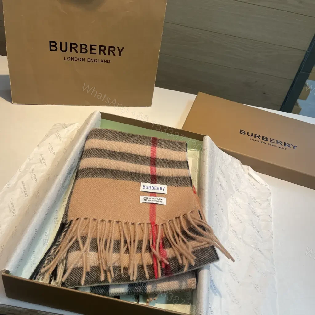 View 4 of Warm Wool Blend Check Scarf - Luxury, Oversized Wrap, Fringed Edges