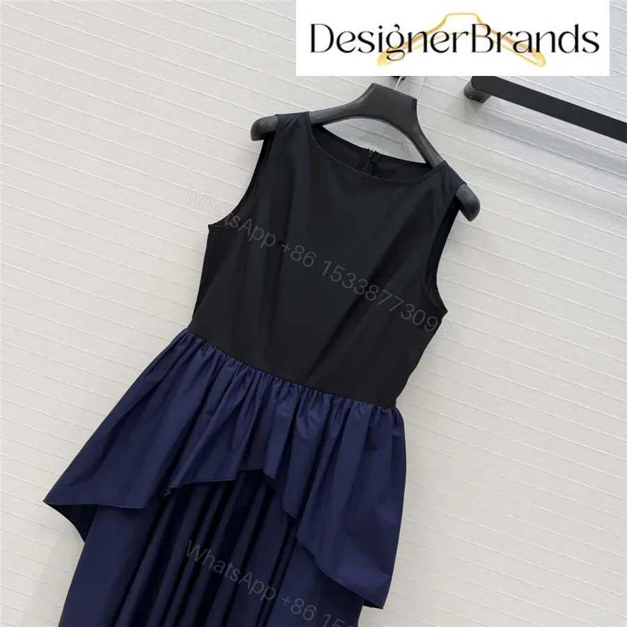 View 2 of LOEWE Black and Blue Bi-Color Cotton Dress