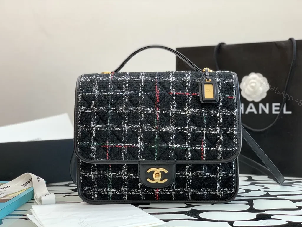 Chanel-Inspired Tweed Satchel: Structured Luxury Bag — view 1