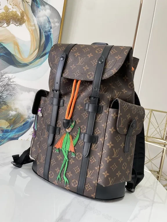 View 9 of Bold Monogram Backpack with Embroidered Accents â€” Everyday Luxury Backpack