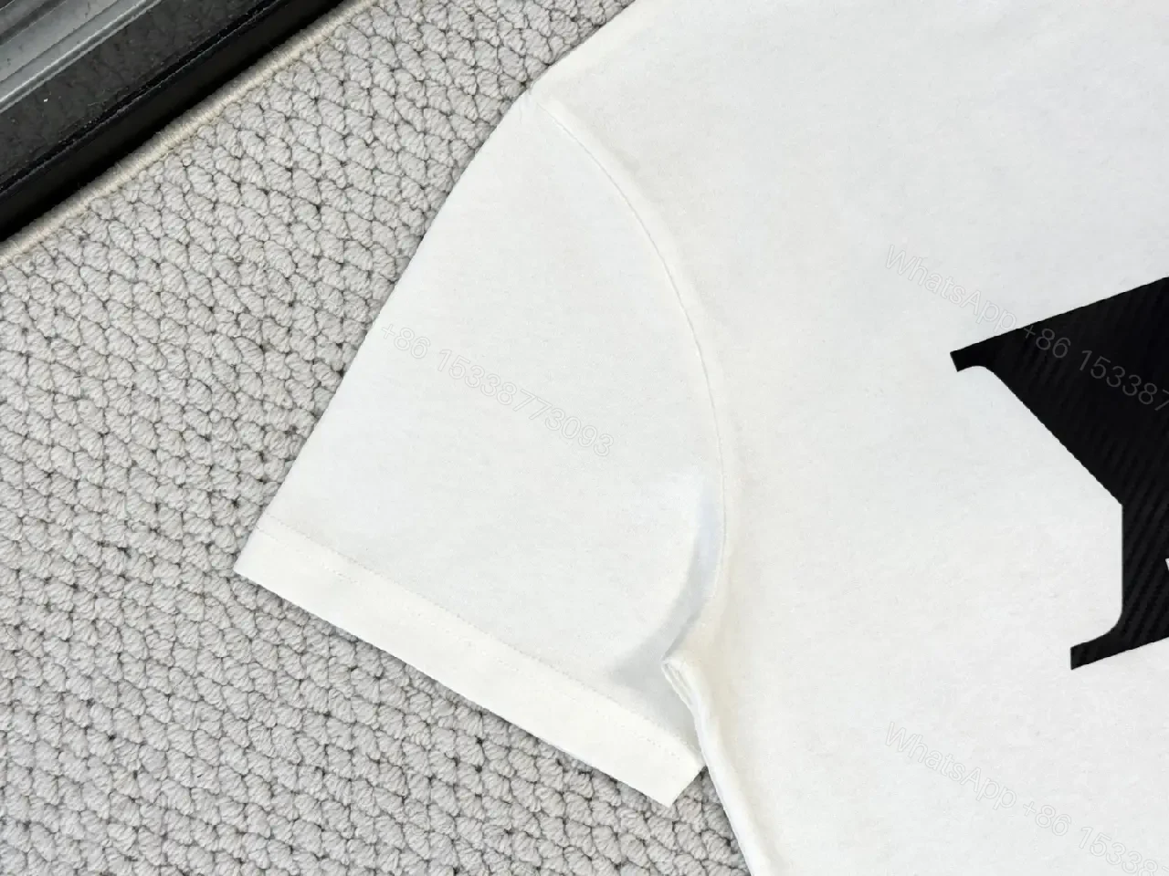 View 3 of White Cotton Graphic Tee, Bold Logo, Streetwear Essential