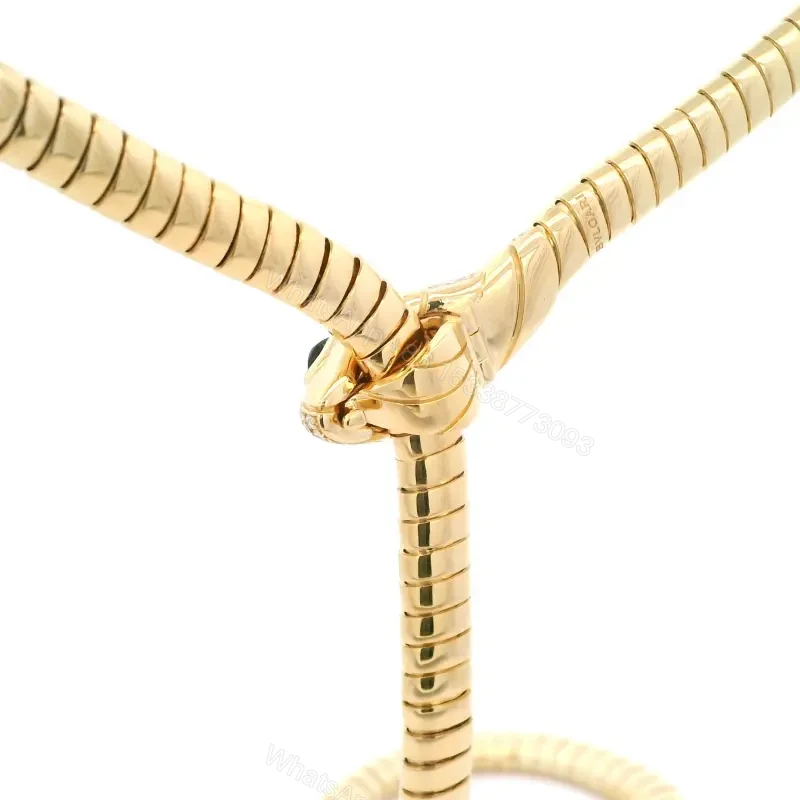 View 5 of Serpenti 18K Gold Diamond Tubogas Adjustable Size Necklace
