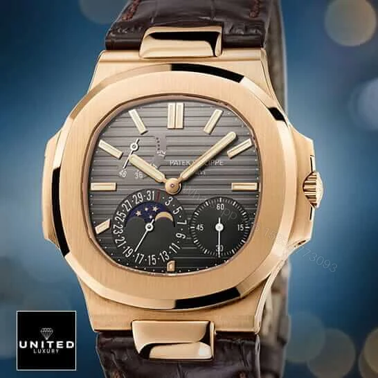 View 7 of Patek Philippe Nautilus Gold Leather Replica