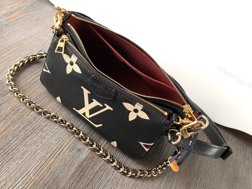 View 9 of Monogram Crossbody: Luxe Black Canvas, Gold Hardware, Compact Versatility, Crossbody Bag