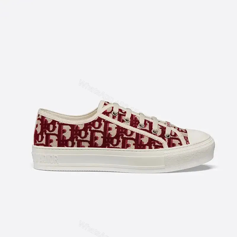 View 4 of WALK’N’DIOR SNEAKERS WOMEN OBLIQUE EMBROIDERED COTTON BURGUNDY – CD176