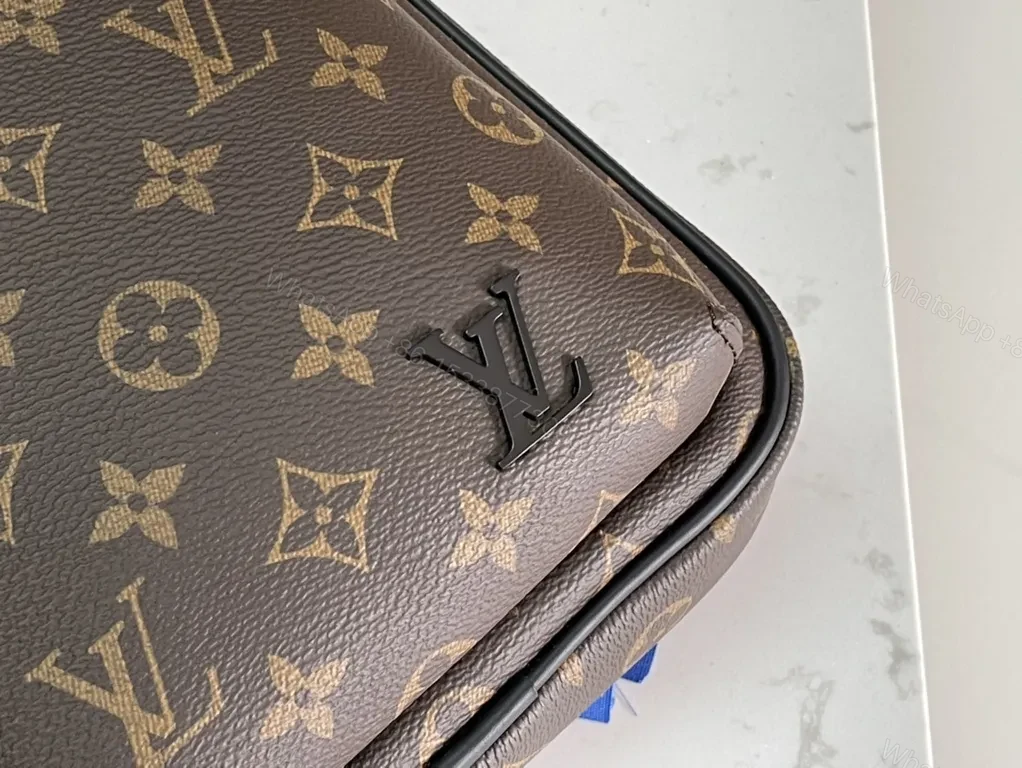 View 4 of Monogram Modern: Compact Crossbody Sling Bag, Brown Leather Trim