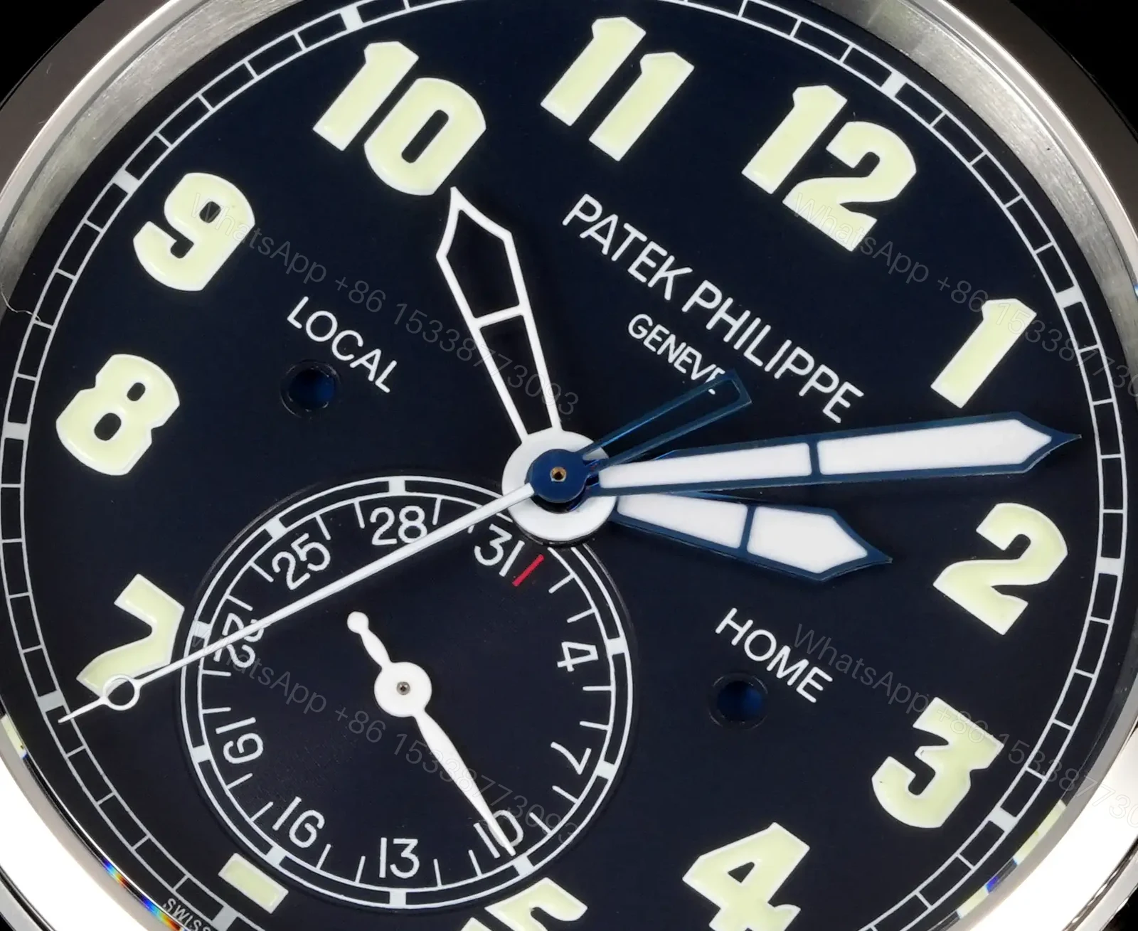 View 4 of Patek Philippe Calatrava Pilot Travel Time 42mm Leather Strap Premium Edition PATEK-PILOT-TT-42