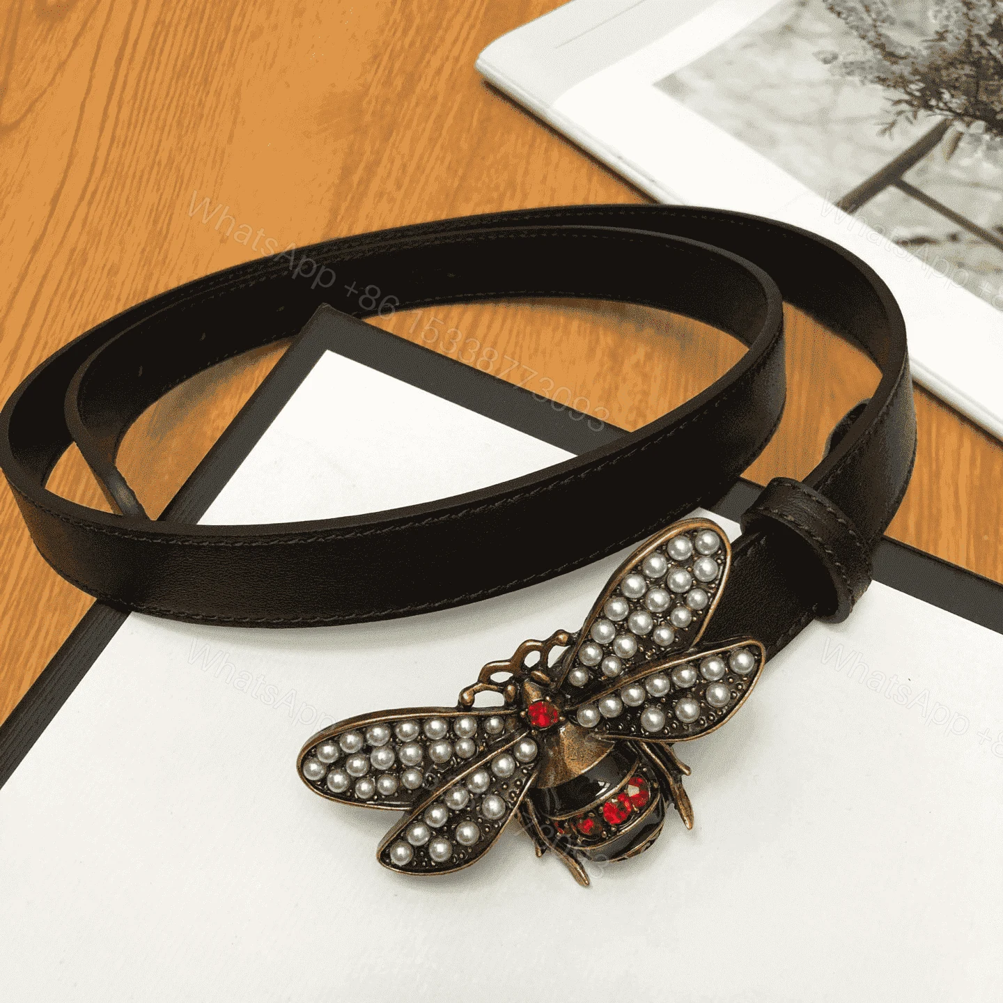 View 2 of GUCCI BEE BUCKLE BELT – B016