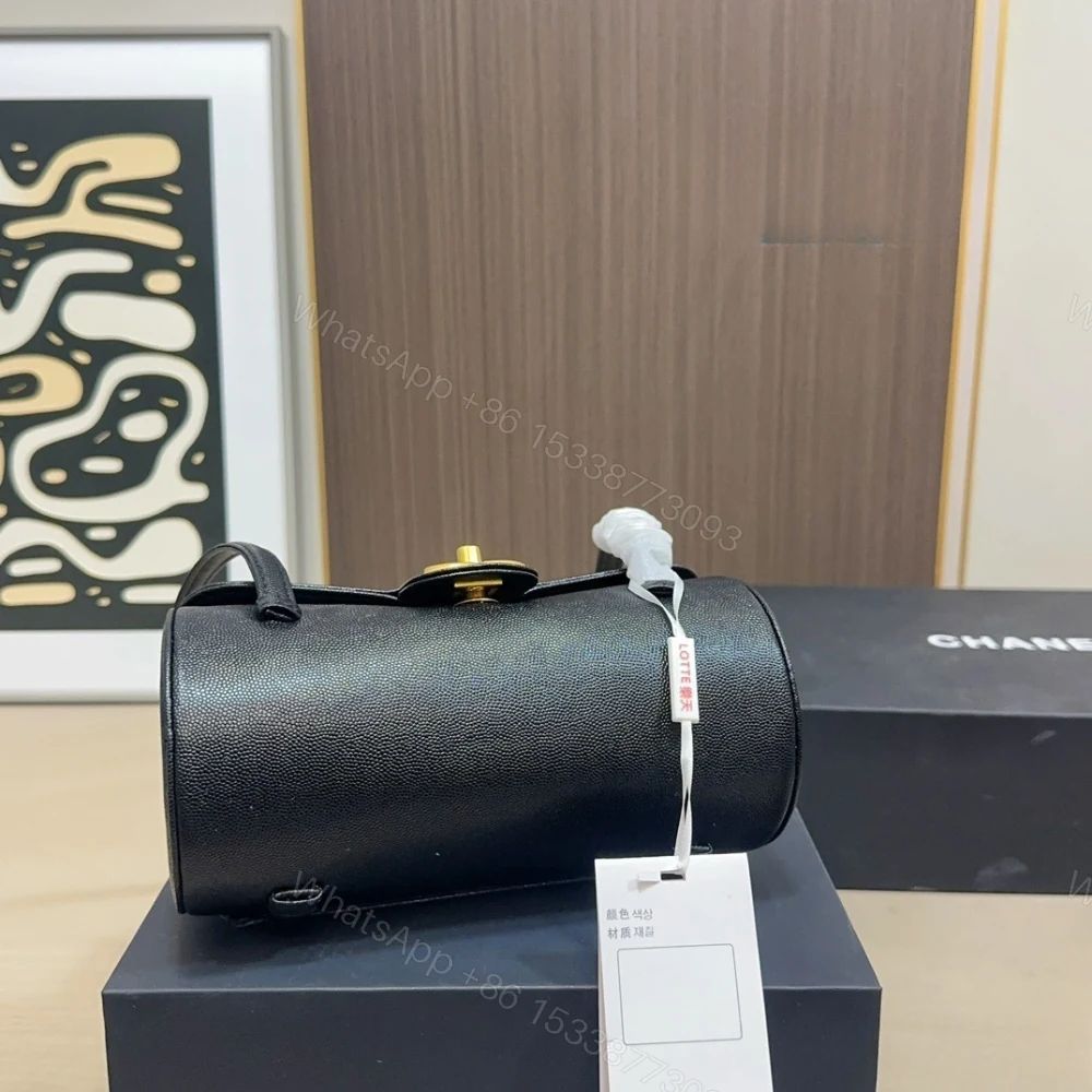 View 6 of Chanel Small Bowling Bag Grained Shiny And Gold Tone Black 20Cm