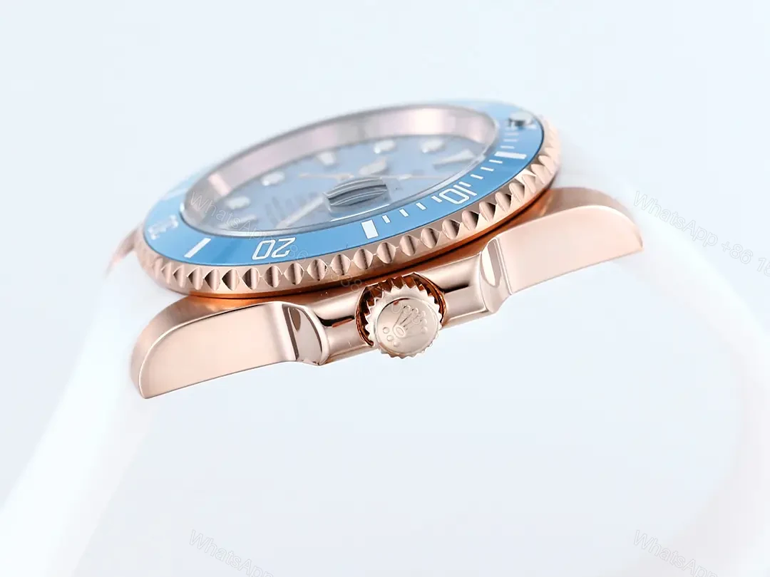 View 5 of Best Rolex Blaken Tiffany Water Ghost replica 40MM Rose Gold Case White Rubber Strap Edition RG-BLAKEN-TIFFANY-ROSEGOLD-RUBBER-40