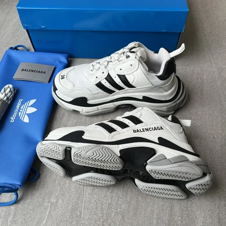 View 2 of White Leather Chunky Sneaker + Bold Balenciaga-Inspired + All-Day Comfort + Versatile Streetwear + Sneaker