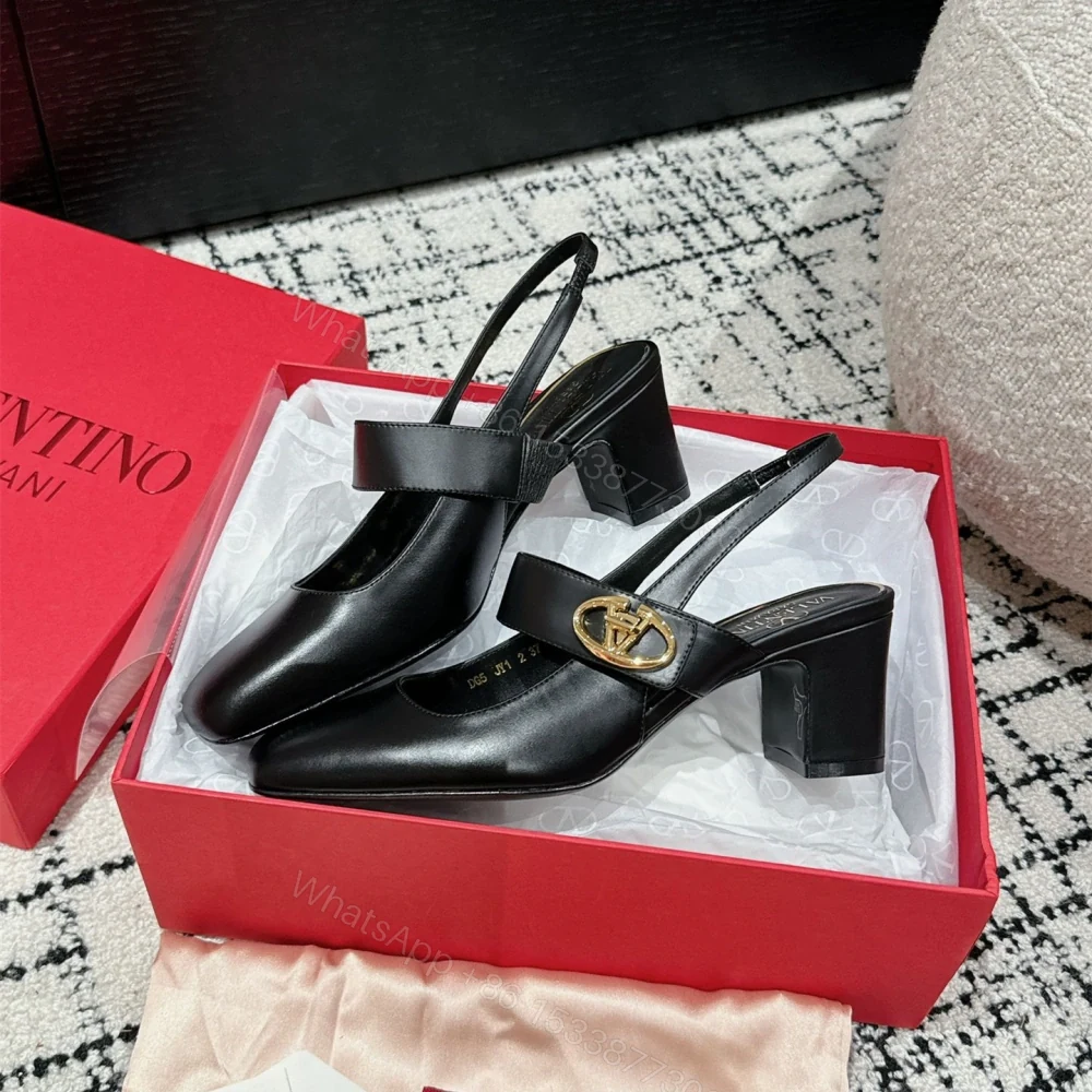 View 5 of 高仿Valentino*5W2S0JP方頭露跟單鞋黑色6CM免檢版