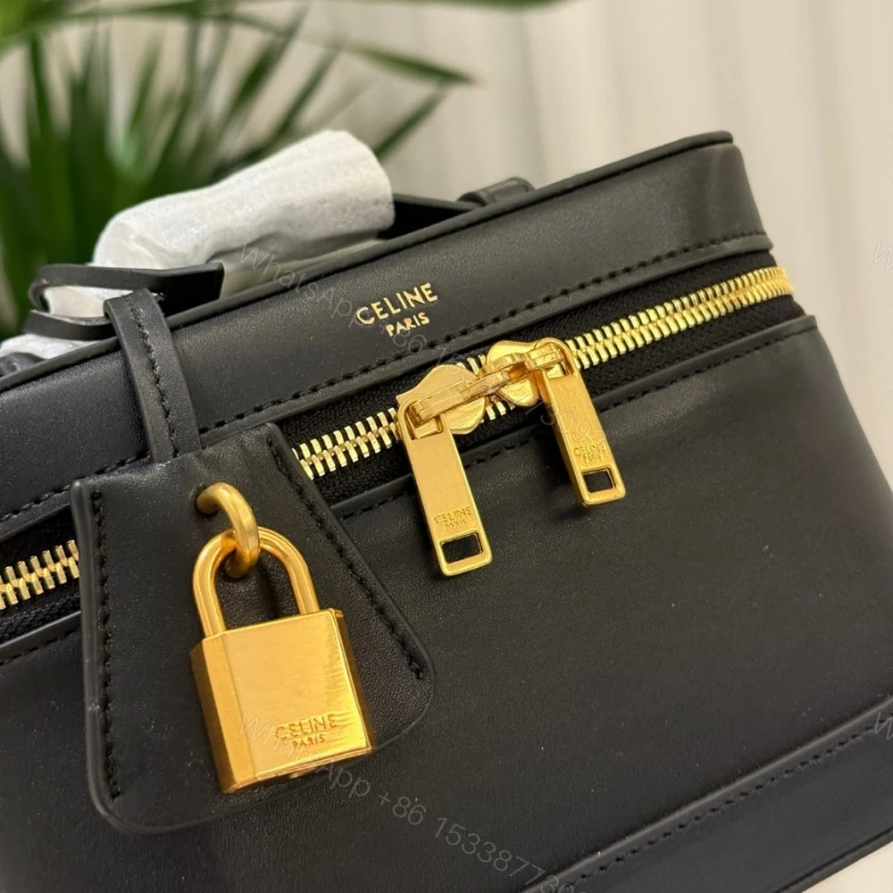 View 3 of CELINE VANITY IN SMOOTH SATINATED LEATHER BLACK 19CM 119463GG2 38NO