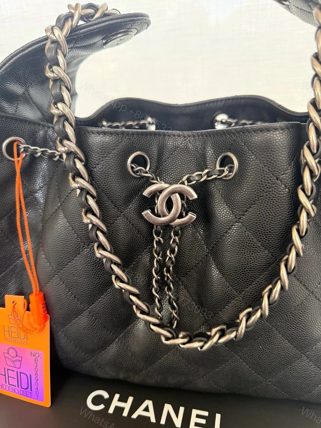 View 2 of Chanel 25 Small Black Sliver Hardware