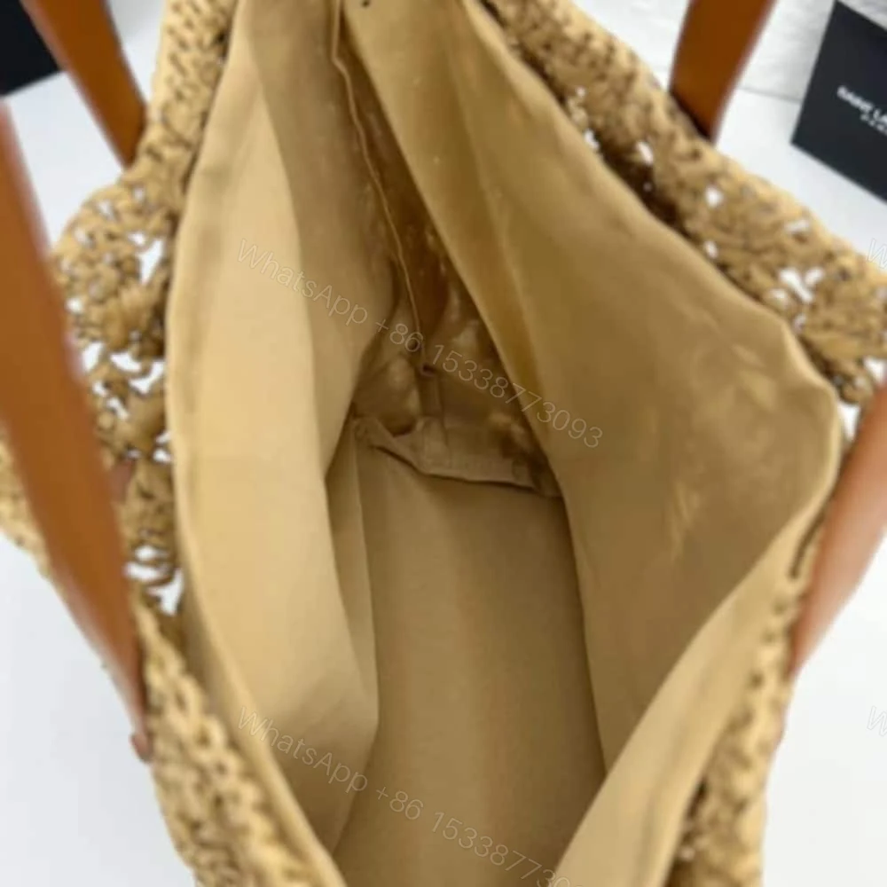View 7 of Saint Laurent Panier Raffia Natural Brown 39Cm 688221 GAAAC 2080