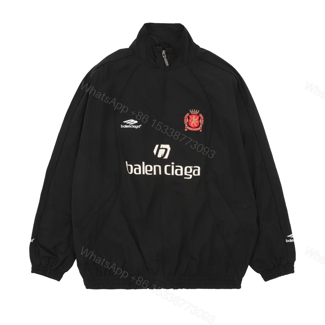 Balenciaga 原單男士黑色徽章外套 運動風立領款 百搭輕機能 — view 1