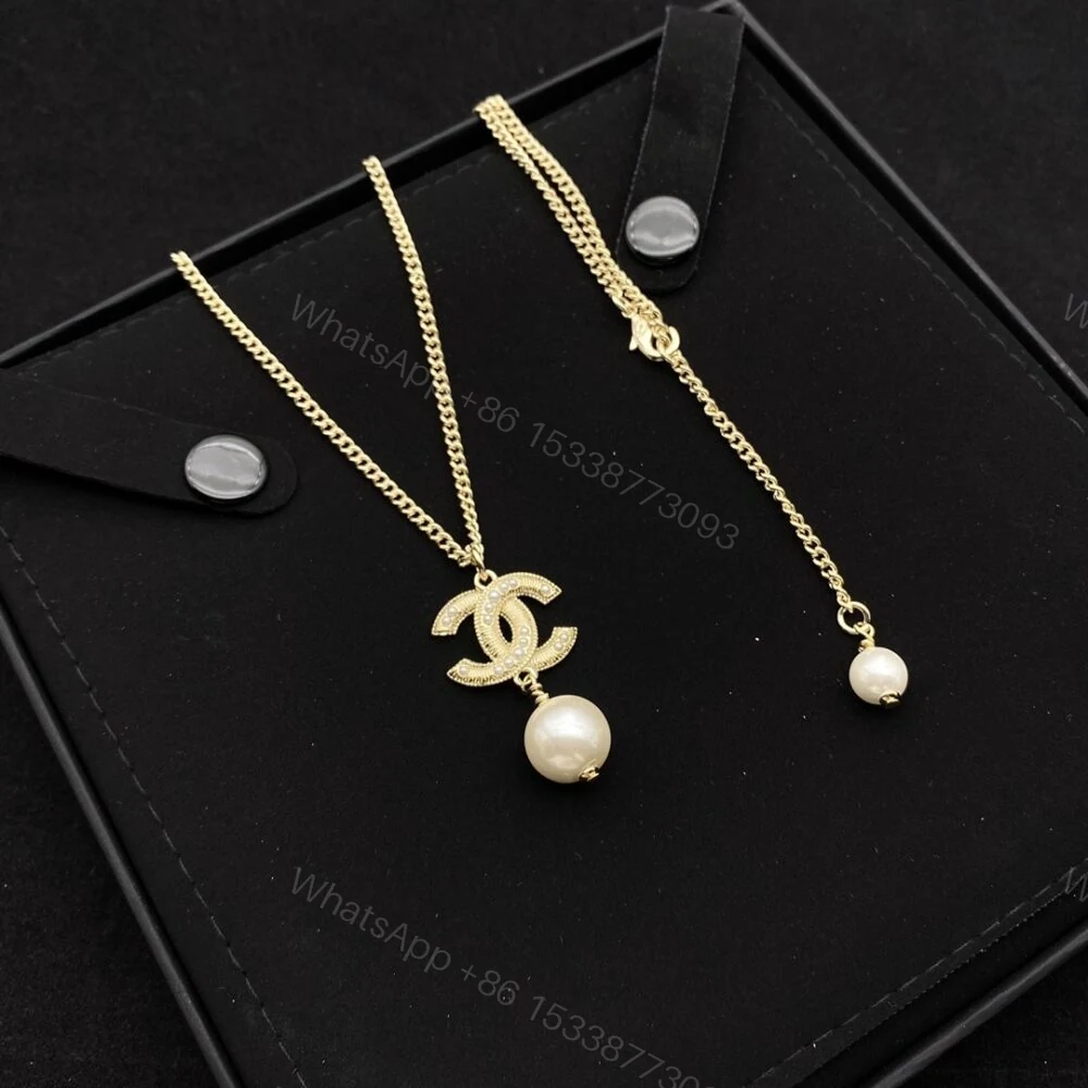 View 2 of Chanel CC Pearl Gold Necklace