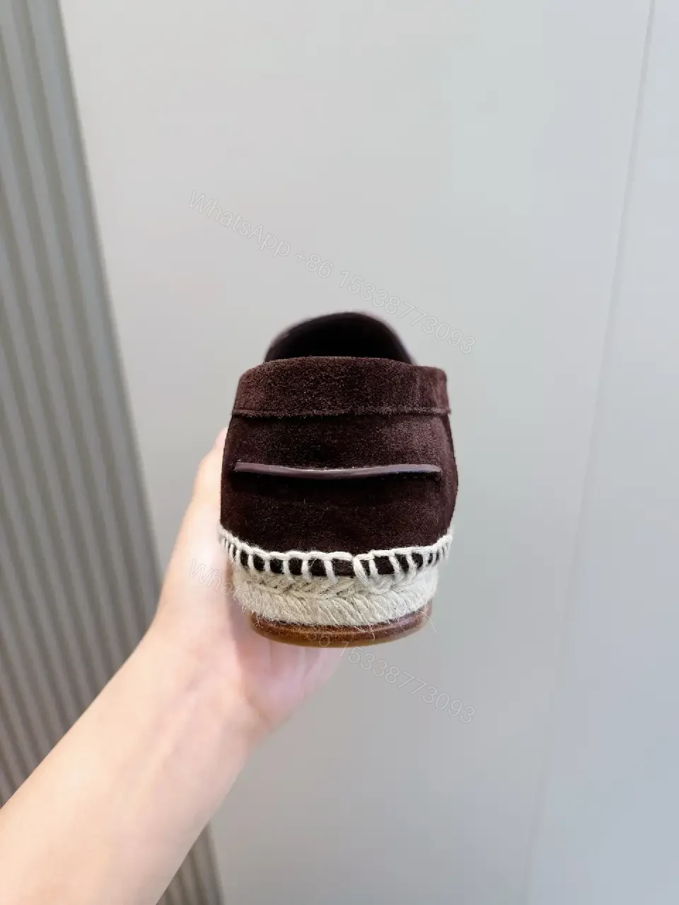 View 8 of Black Suede Loafers Espadrille Sole Classic Style Comfort Fit Hermès Inspired Shoes