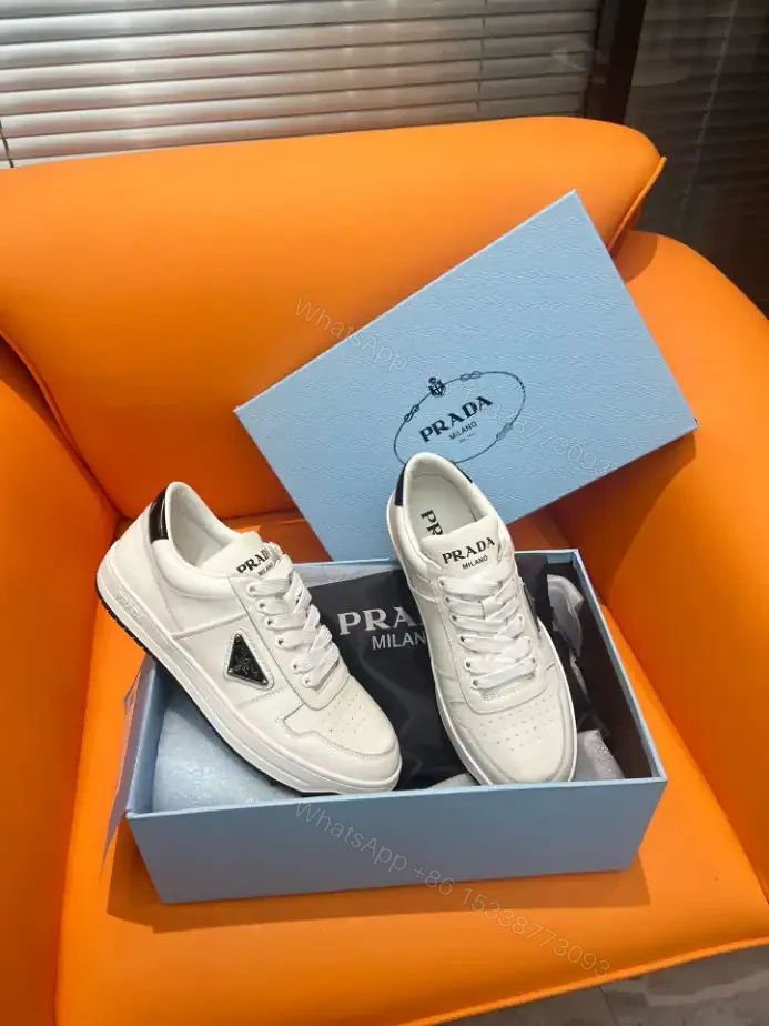 View 8 of PRADA DOWNTOWN LEATHER SNEAKERS IN WHITE – PRD010