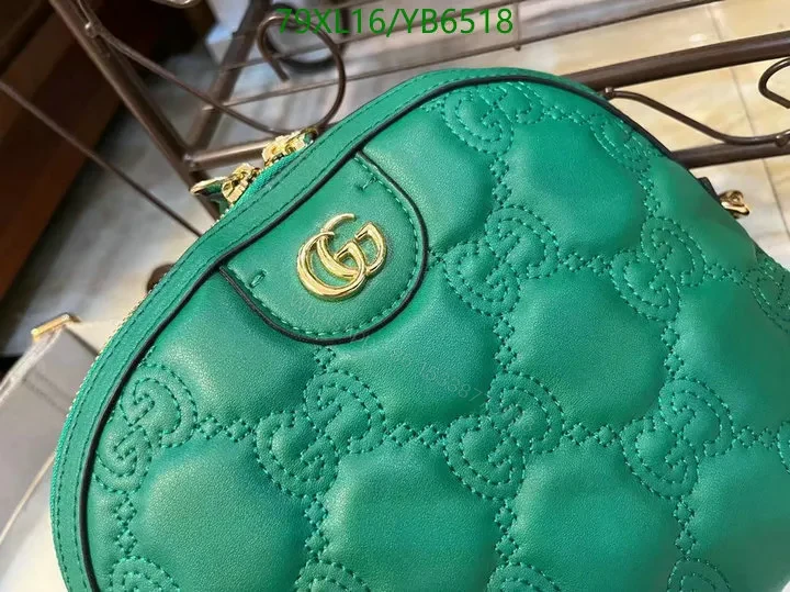 View 10 of Fake Gucci GG Matelassé Green Leather Bag PZK456
