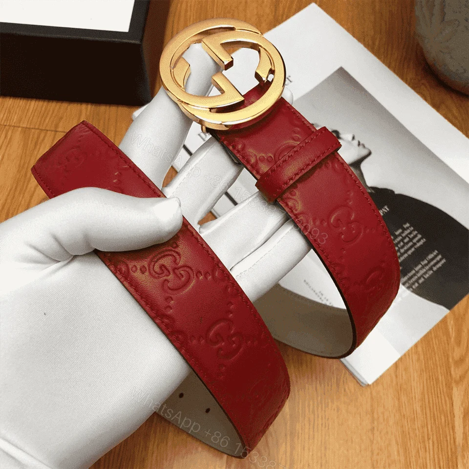 View 7 of GUCCI INTERLOCKING G-BUCKLE LEATHER BELT – B3