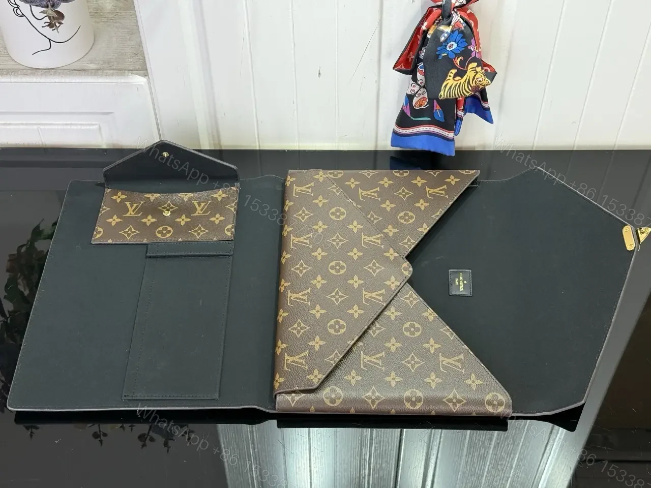 View 9 of Classic Monogram Clutch: Coated Canvas, Gold Lock, Envelope