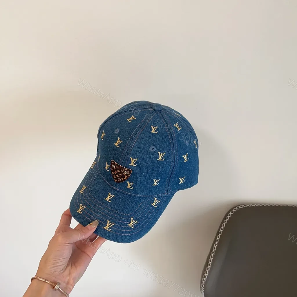 View 7 of Denim Luxury Baseball Cap with LV Monogram: Refined Casual Headwear