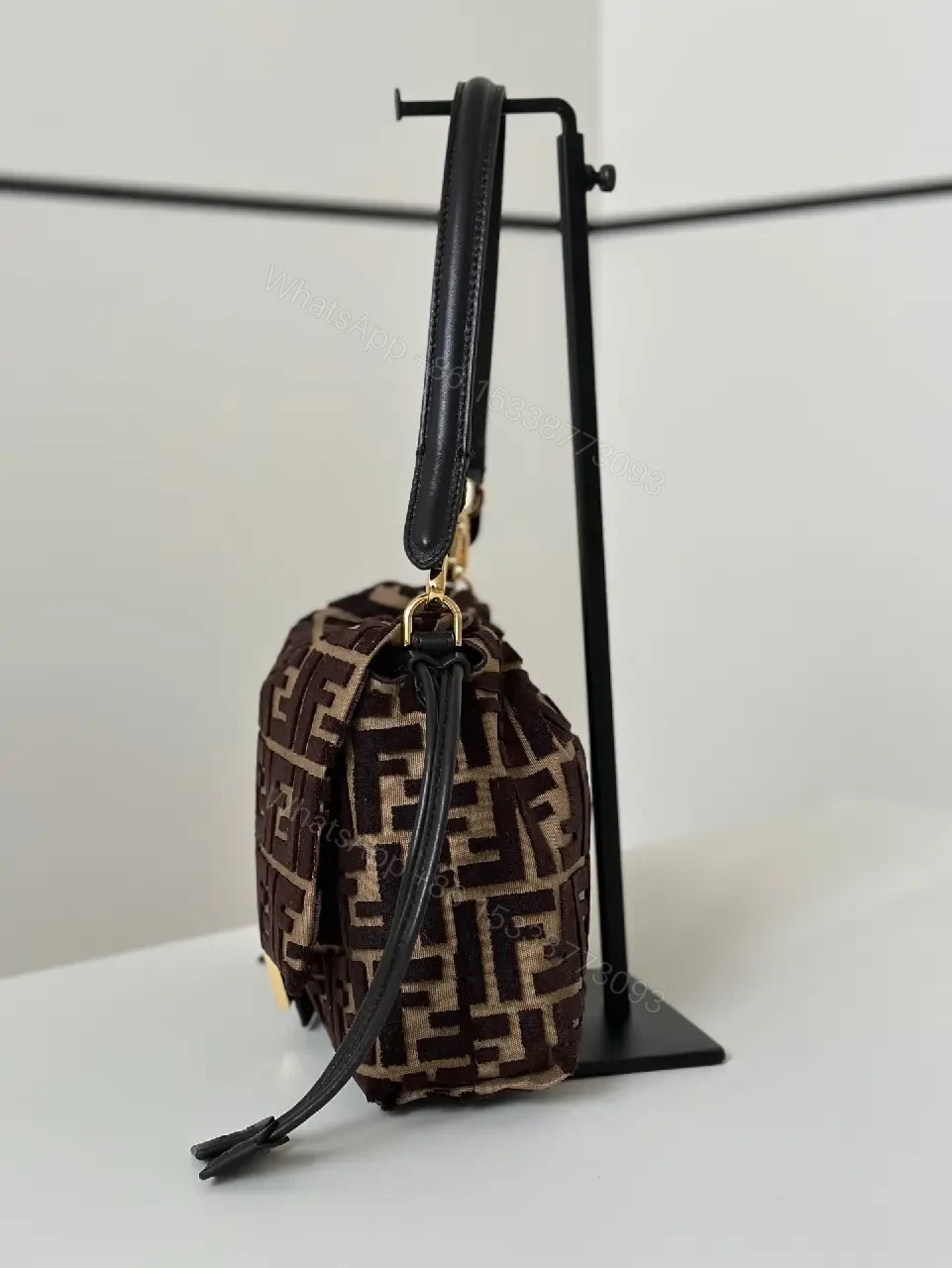 View 6 of Structured Monogram Textured Shoulder Bag: All-Season Versatility