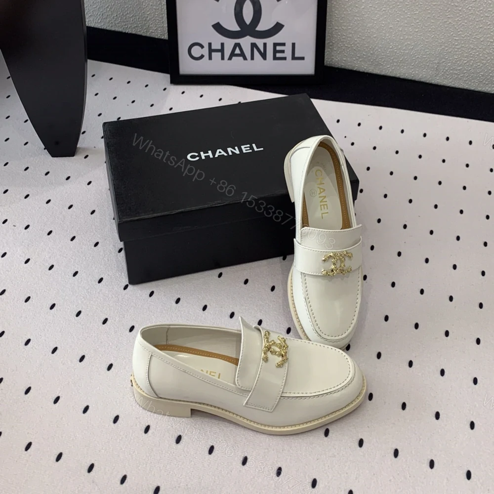 View 7 of 高仿Chanel*24S系列G45663A牛皮革樂福鞋白色3CM免檢版