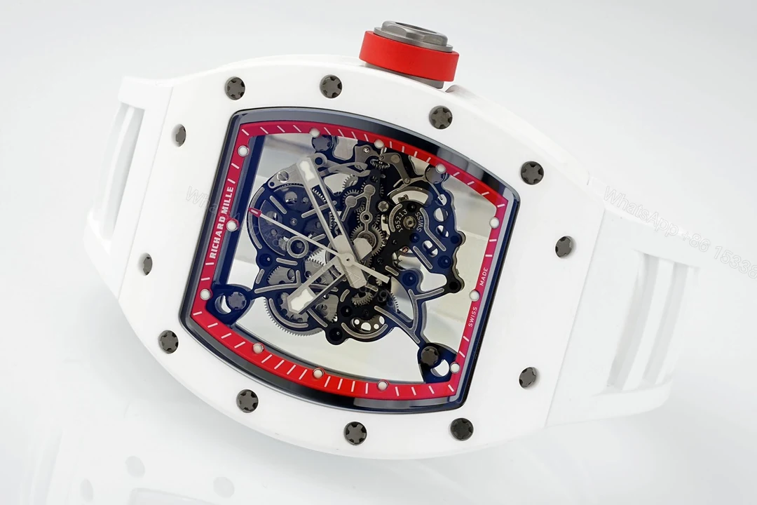 View 3 of Richard Mille RM055 APSF Red Ceramic / Rubber Skeleton Dial Super Clone
