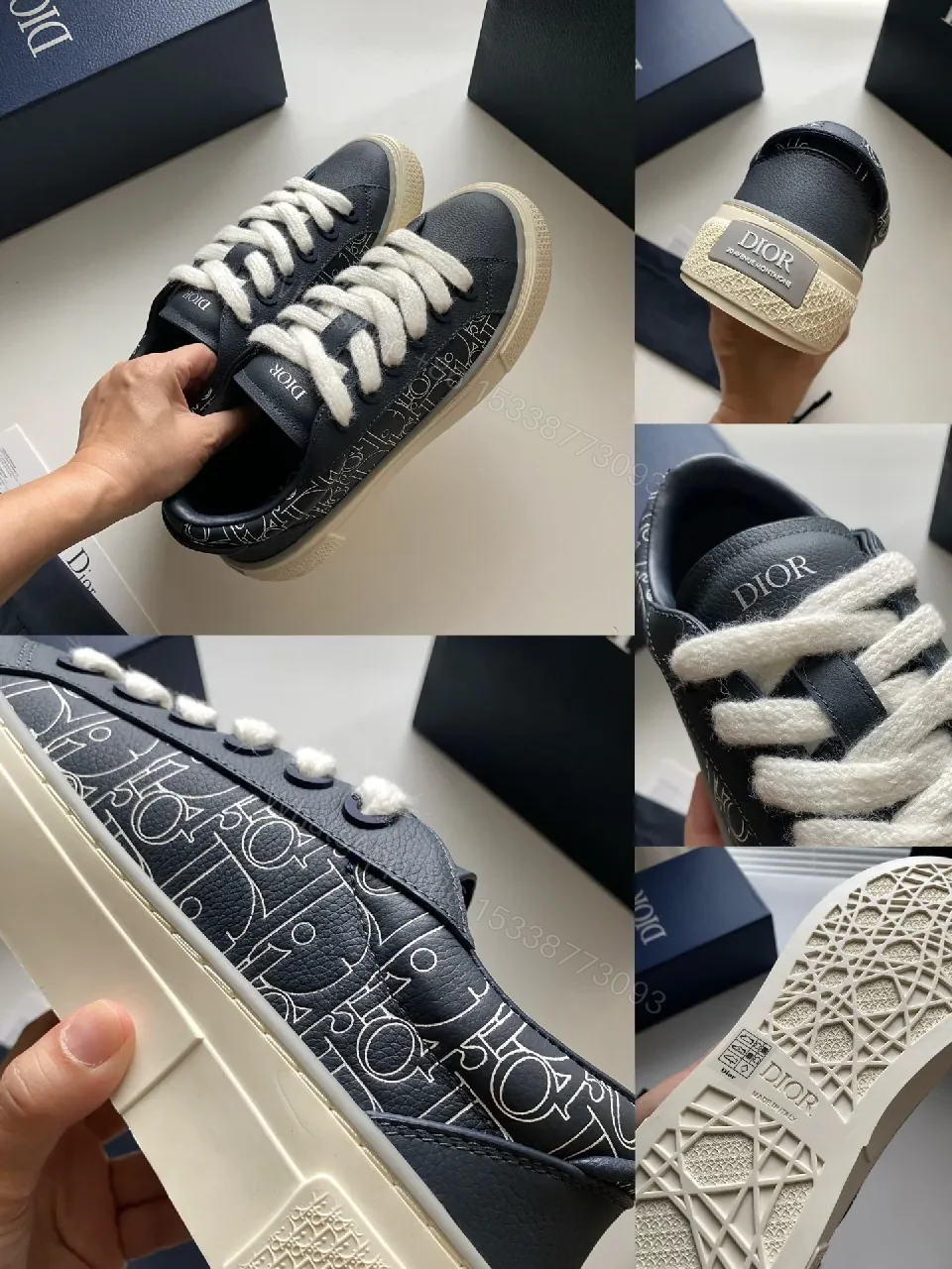 View 5 of Textured Leather Low-Top Sneakers: Luxe Pattern, Comfortable Fit
