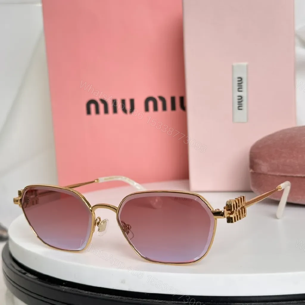 View 8 of Gold-Tone Hex Sunglasses with Cushioned Nose Pads