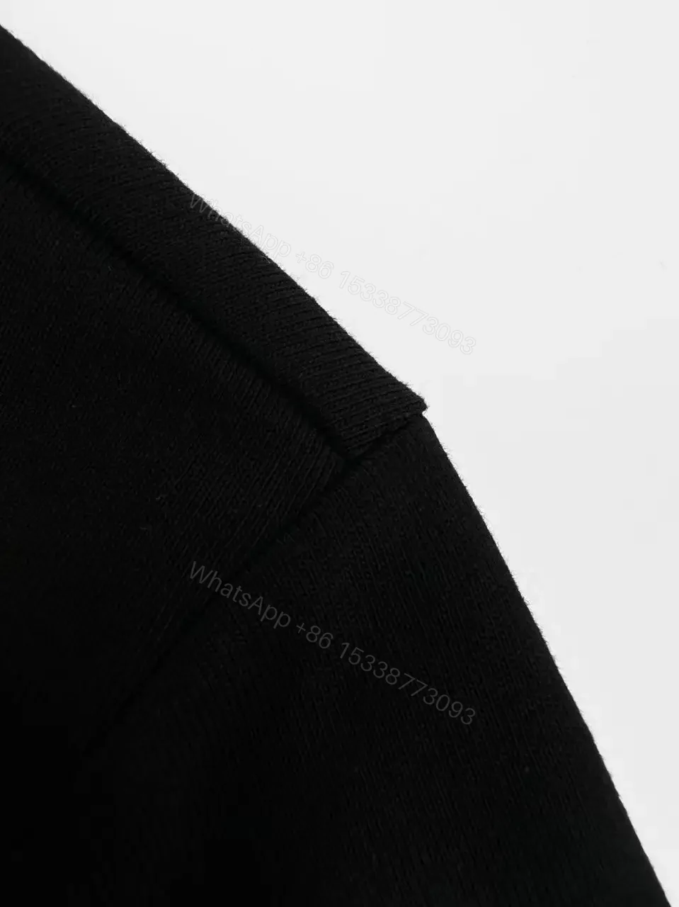 View 5 of Black Cotton Crewneck Tee with Logo Patch, Relaxed Fit T-shirt