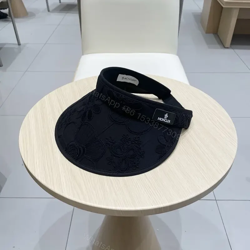 Structured Black Embroidered Sun Visor - Luxe, Everyday Shield — view 1
