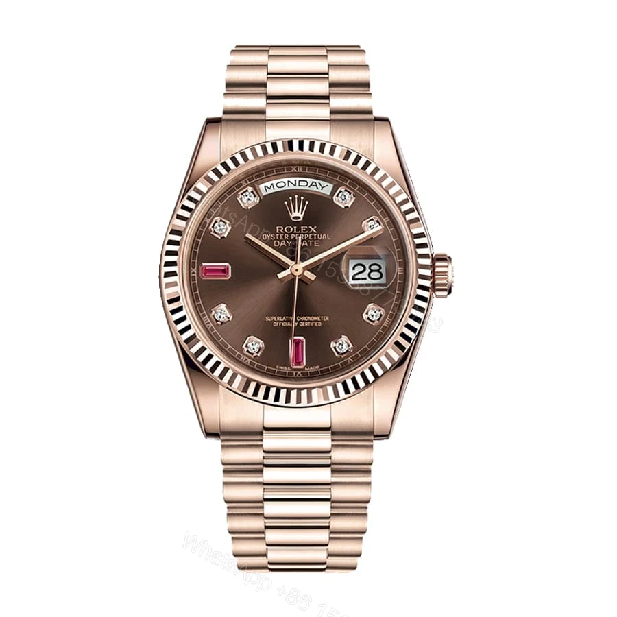 Rolex Day-Date 128235 AR Super Clone : 36mm Rose Gold Wrapped Chocolate Dial President with Caliber 3255 — view 1