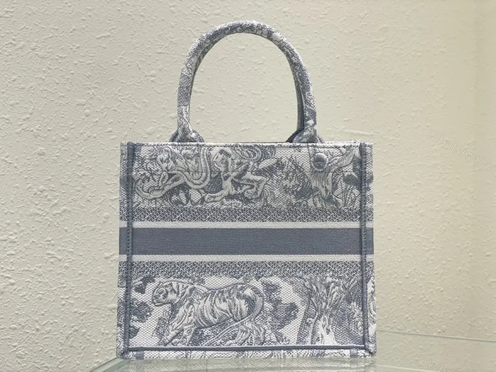 View 5 of Charcoal Jacquard Tote - Luxe Everyday Carry Bag