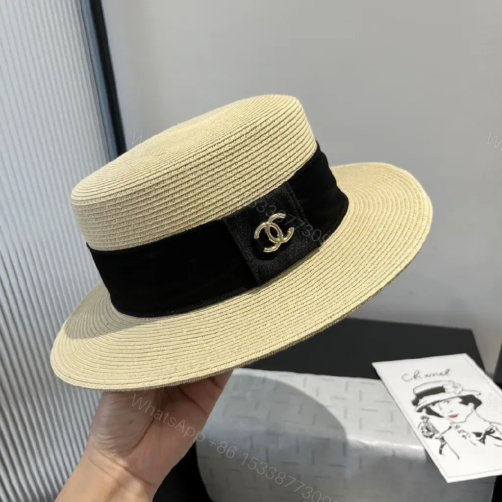 View 8 of Straw Boater Hat with Satin Band – All-Season Chic