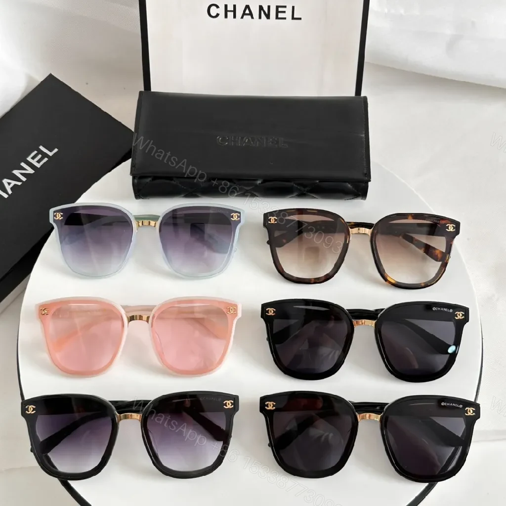 View 9 of Glossy Black Cat-Eye Sunglasses with Gold Accents & Red Temples