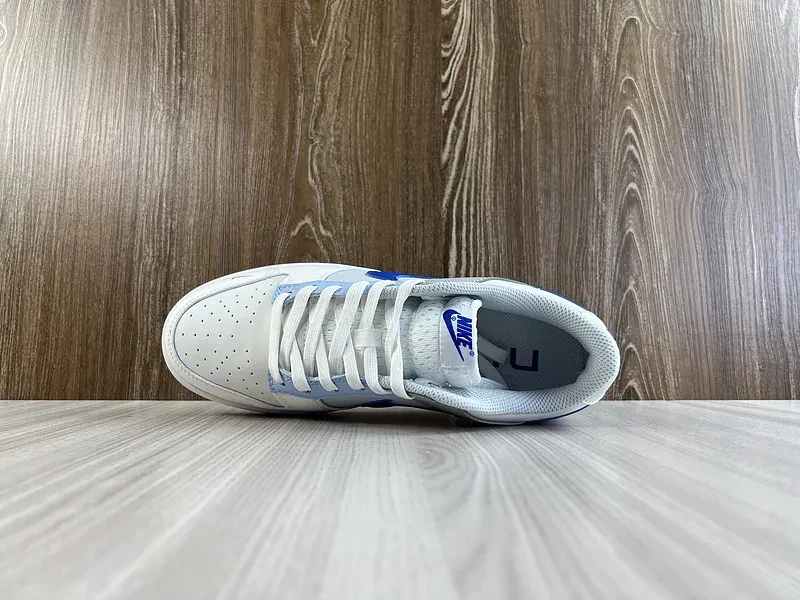 View 4 of Blue Leather Low-Profile Sneakers | Modern Comfort & Designer Edge
