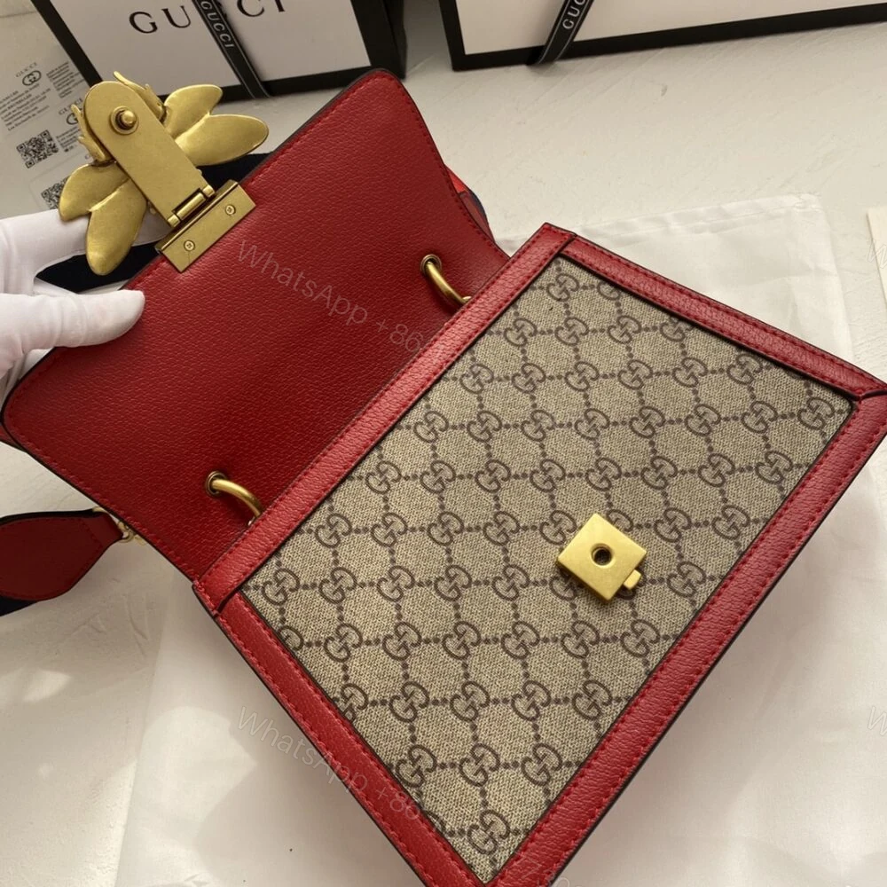View 3 of Gucci Queen Margaret GG Small Top Handle Bag Red 25Cm