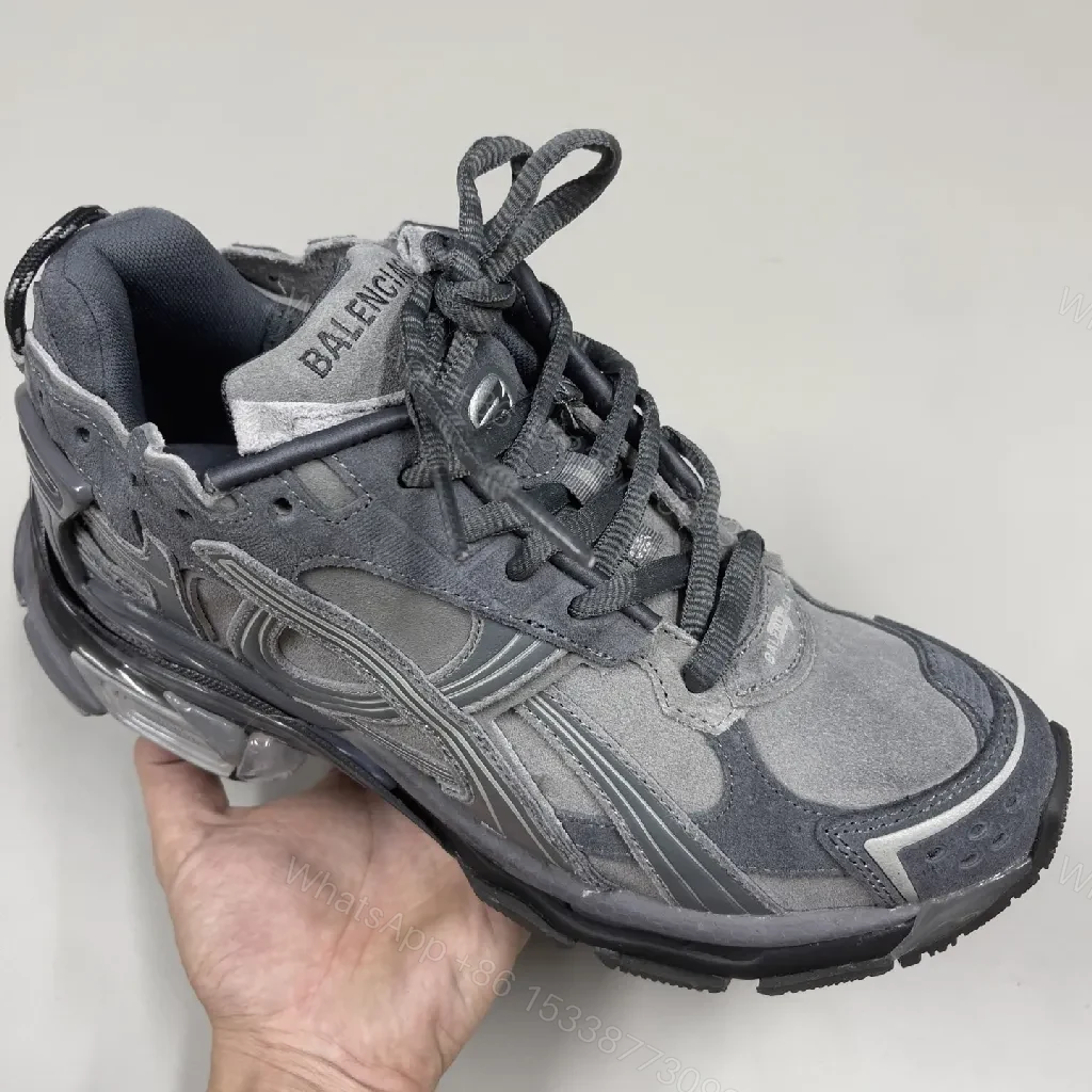 View 5 of Chunky Texture Sneakers: Suede-Mesh Comfort, Luxe Streetwear