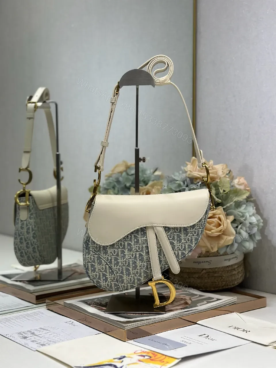 View 4 of Structured Patchwork Satchel: Leather & Jacquard, Modern Luxe Crossbody