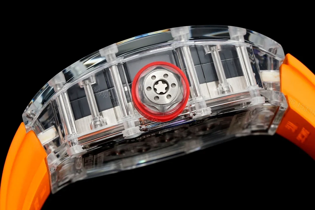 View 7 of Richard Mille RM56-02 Sapphire Crystal Tourbillon Watch Transparent Skeleton Steel Cable Suspension Ultra Light Premium Edition RM56-02-SAP-CBL-TB