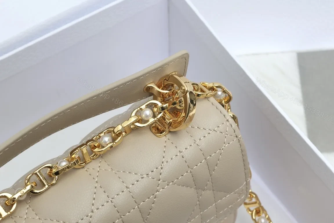View 2 of Chic Chain-Link Quilted Mini Bag: Luxury Crossbody Elegance