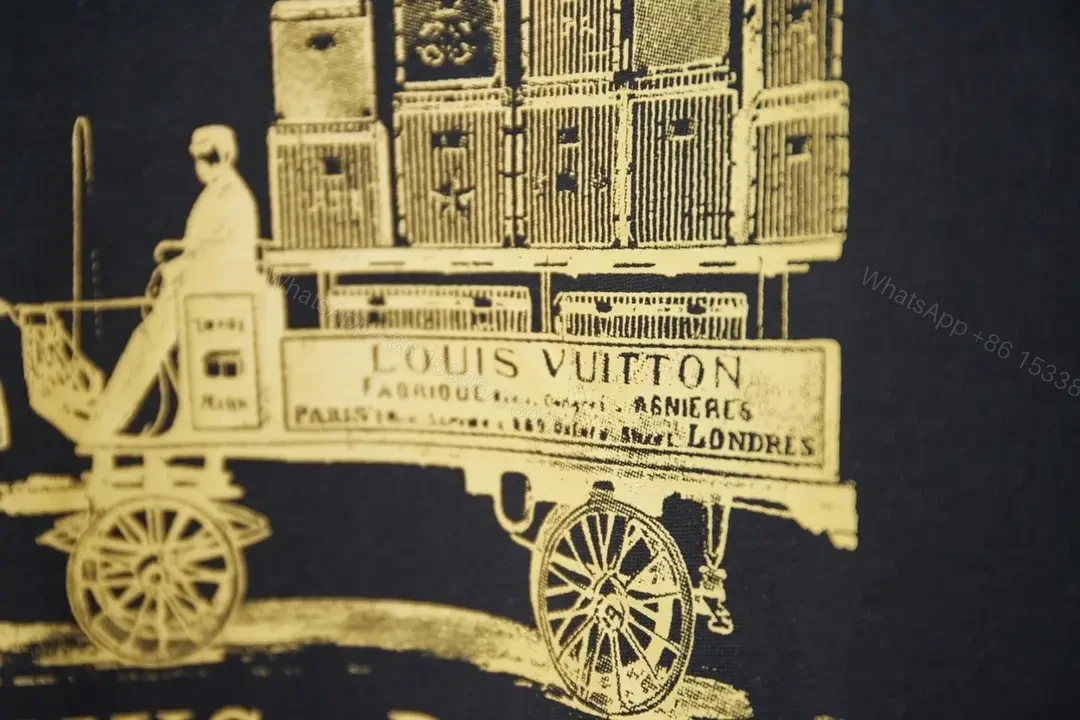 View 2 of Graphic Luxury Tee Bold Gold Print Casual Top