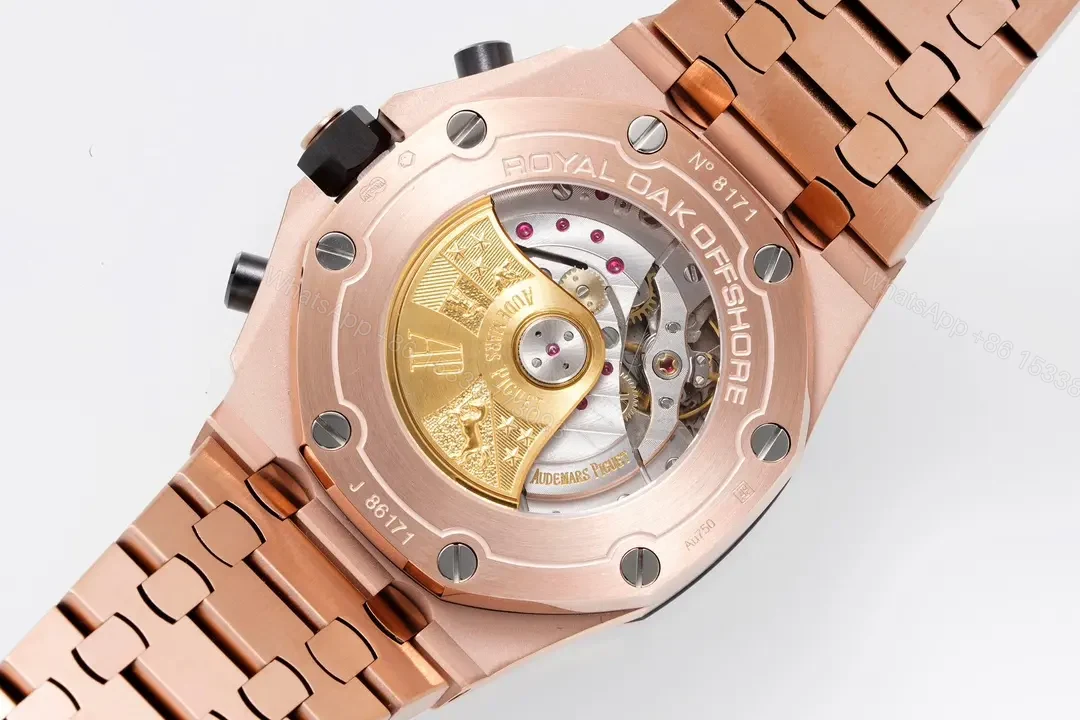 View 8 of JH Factory Audemars Piguet Royal Oak Offshore Rose Gold Steel Bracelet Watch with Exclusive 4404 Chronograph Movement