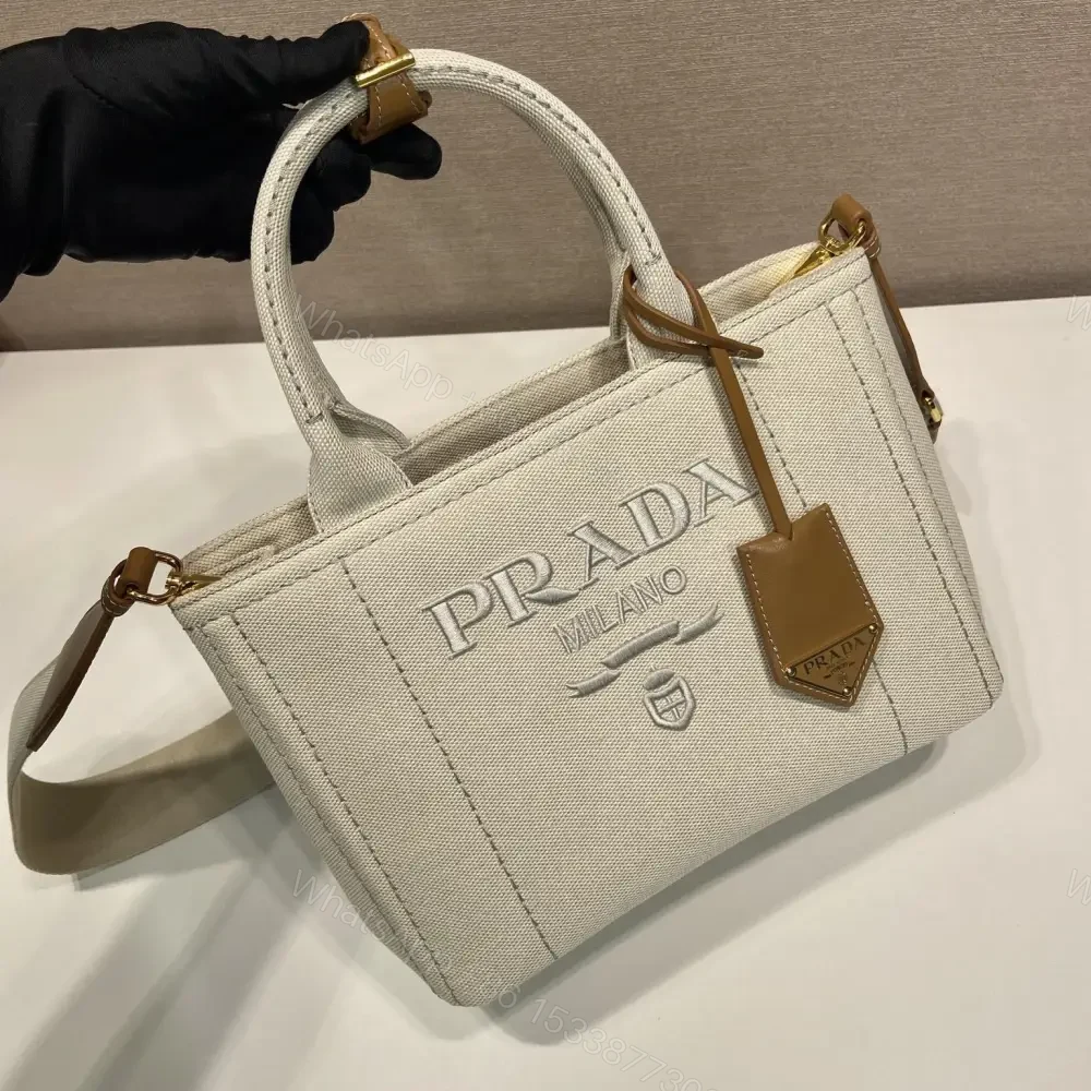 View 4 of 高仿Prada*1BG464刺繡徽標Tote包白色小號免檢版