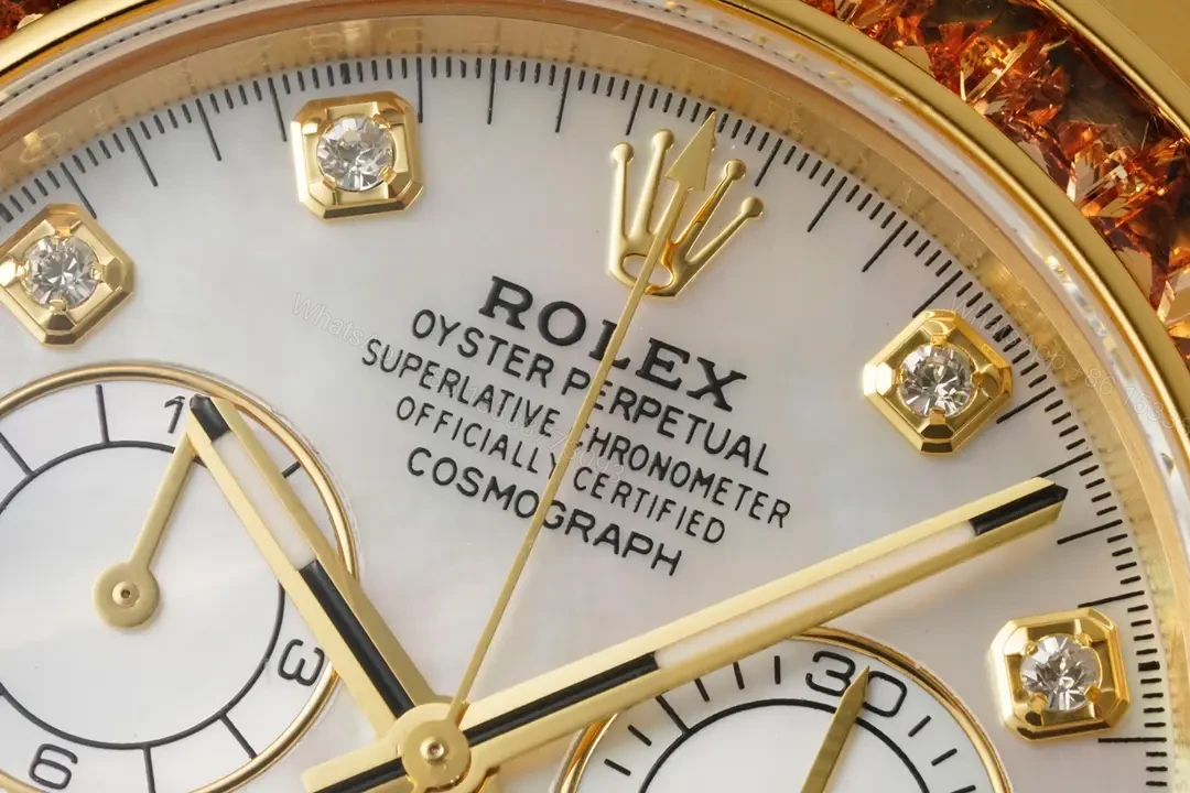 View 4 of Premium Rolex Daytona Orange Sapphire Gold White Dial replica 40MM Oyster Bracelet Edition RG-DAYTONA-ORANGE-SAPPHIRE-GOLD-WHITE-OYSTER-40