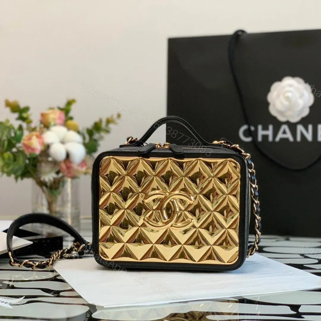 Chanel Vanity Case Black Yellow Replica 1:1 Box Form Handbags 19cm — view 1