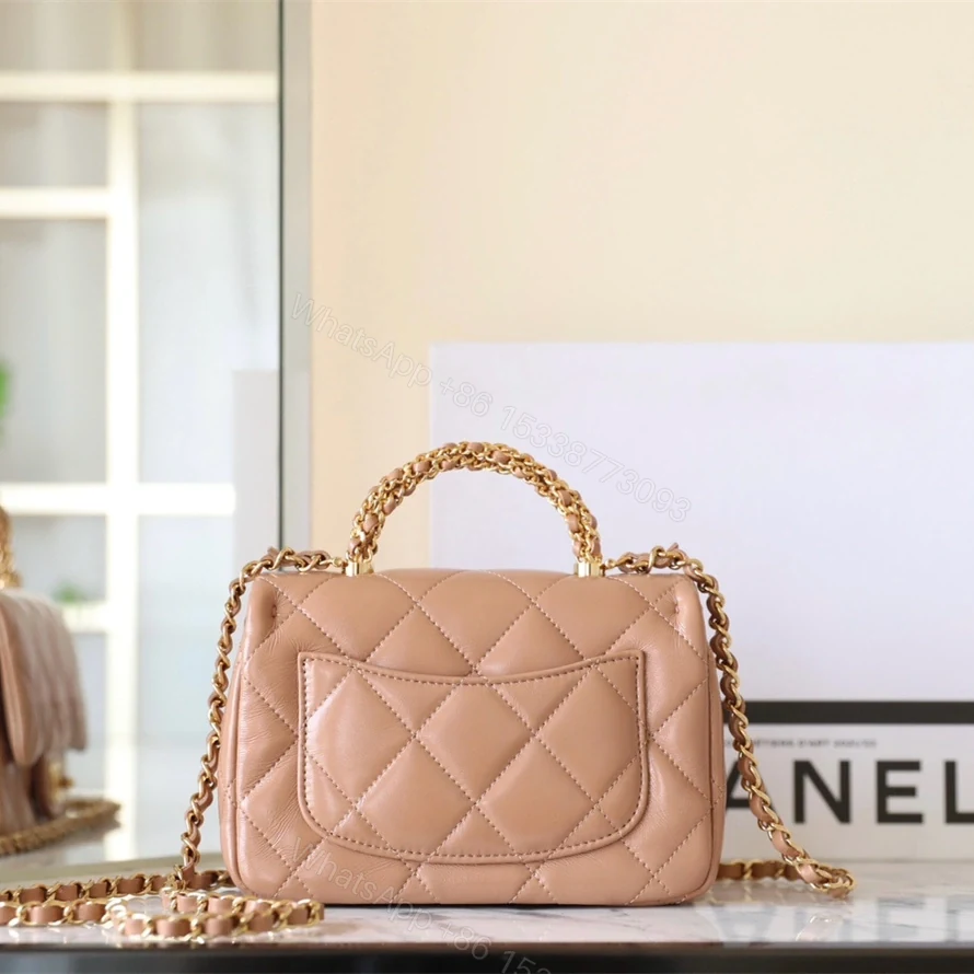 View 2 of 高仿Chanel*24B系列AS3392小羊皮郵差包奶茶色免檢版